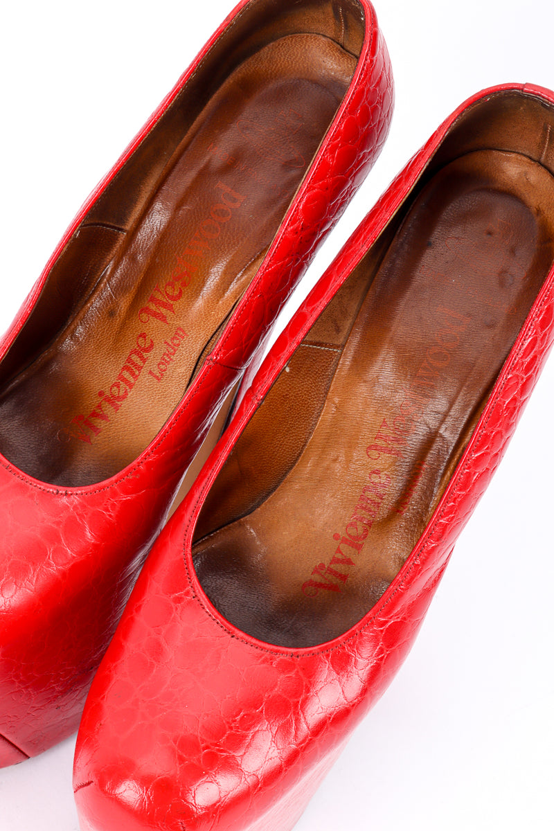 Vintage Vivienne Westwood 1993 F/W Mock-Crock Super Elevated Court Shoes branded insoles @recessla