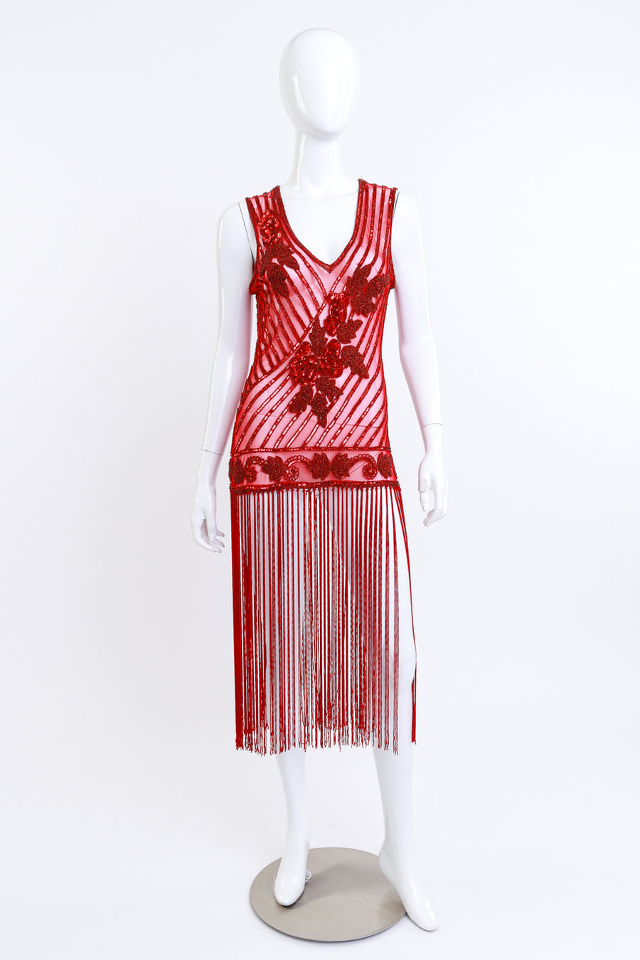 Vintage Scarlet Sequin Fringe Flapper Dress – Recess