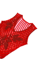 Scarlet Sequin & Fringe Gatsby Dress flat lay @RECESS LA