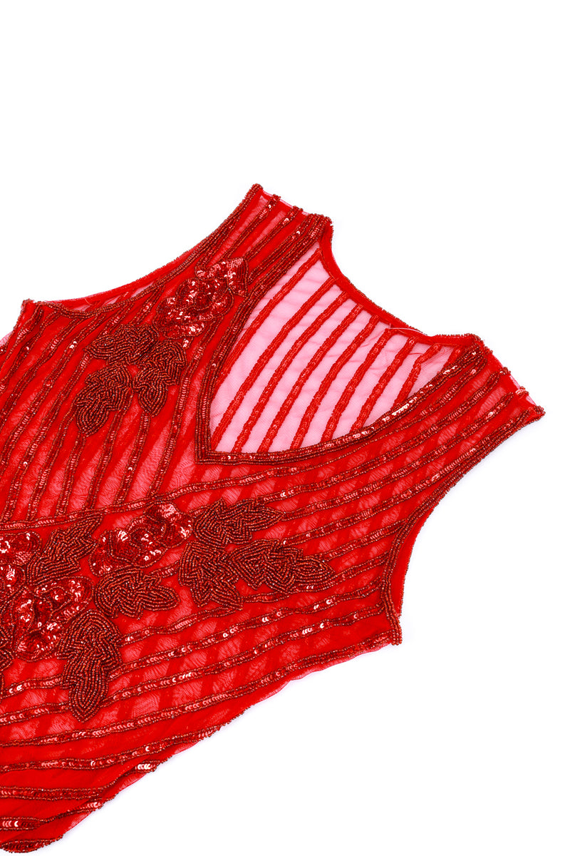 Scarlet Sequin & Fringe Gatsby Dress flat lay @RECESS LA