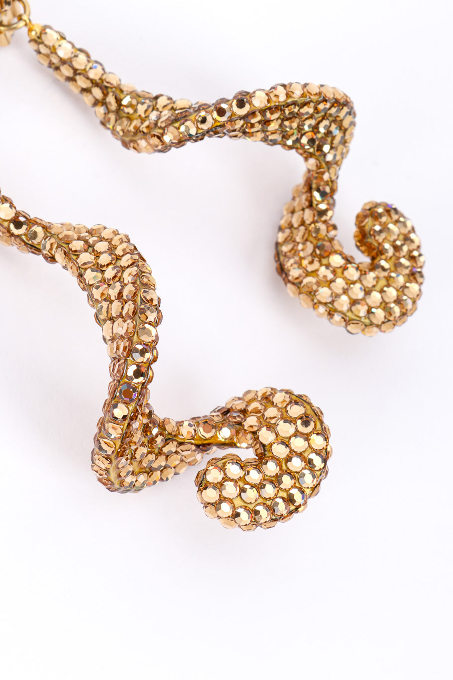 Vintage Richard Kerr Champagne Crystal Swirl Drop Earrings II crystal closeup @recessla