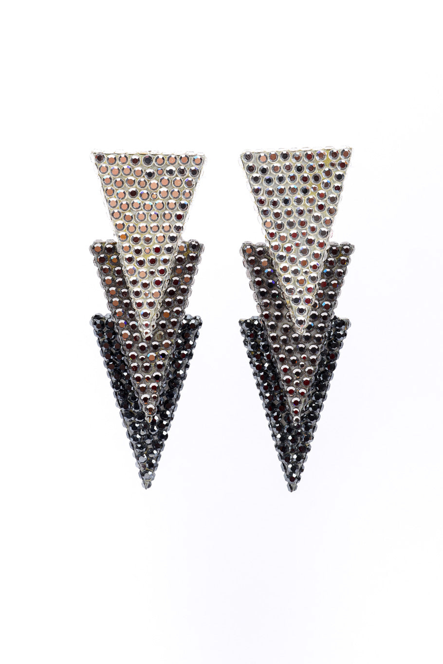 Vintage Richard Kerr Crystal Geo Drop Earrings front view @recessla