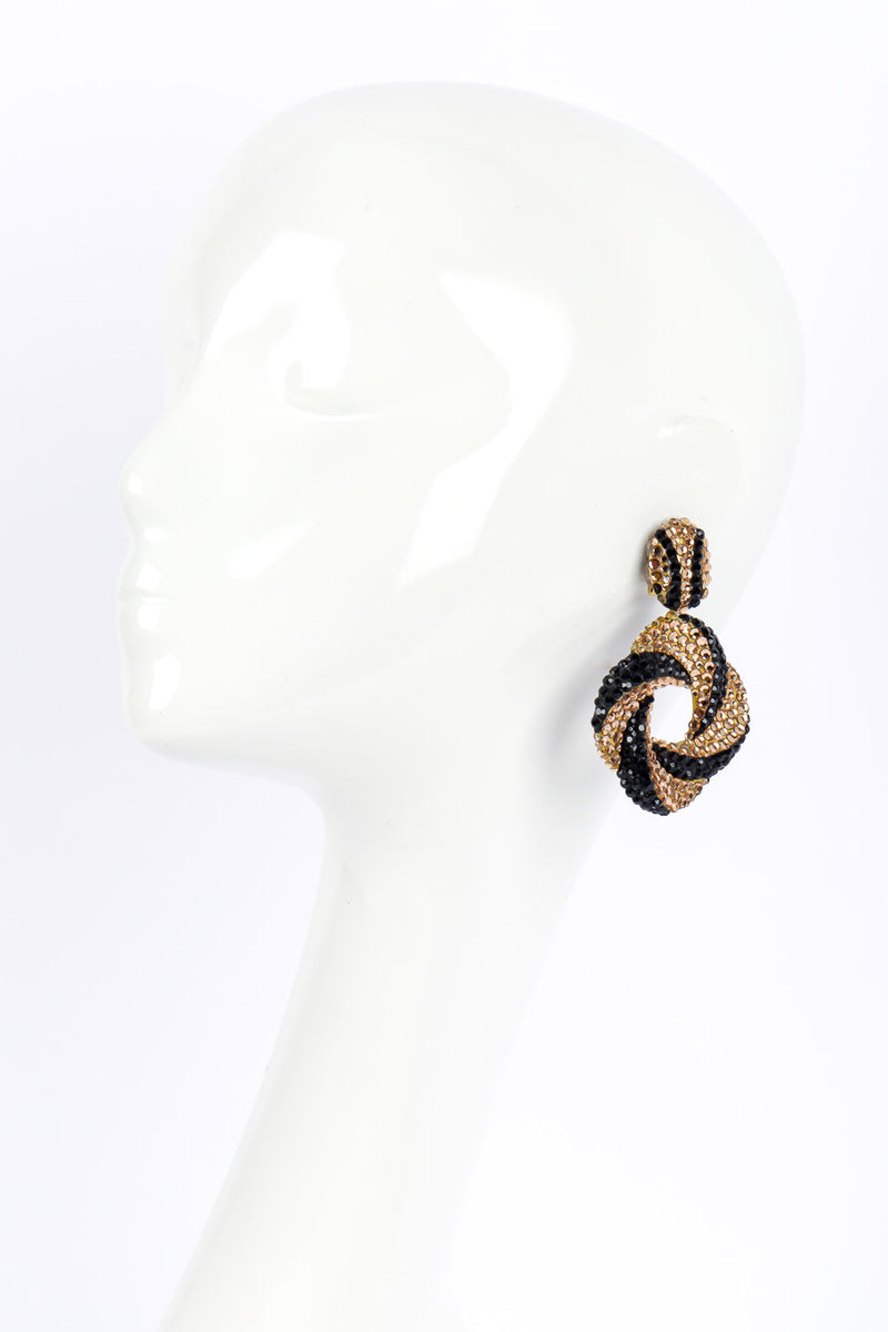 Vintage Richard Kerr Crystal Swirl Hoop Earrings II on mannequin @Recessla