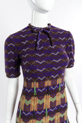 Vintage Richard Tam/Jon Mandl Chevron Knit Loop Dress front on mannequin closeup @recessla