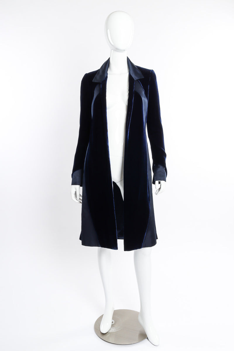 Vintage Richard Tyler Silk Panel Velvet Duster front on mannequin @recessla