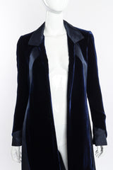 Vintage Richard Tyler Silk Panel Velvet Duster front on mannequin closeup @recessla