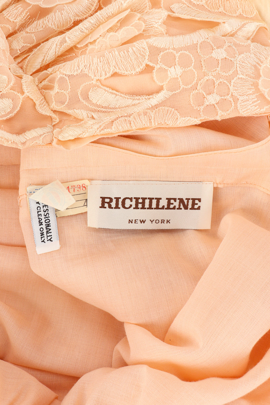 Vintage Richilene embroidered lace dress label @recessla
