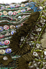 Vintage Richilene Embroidered Sequin & Bead Jacket loose thread closeup @recess la