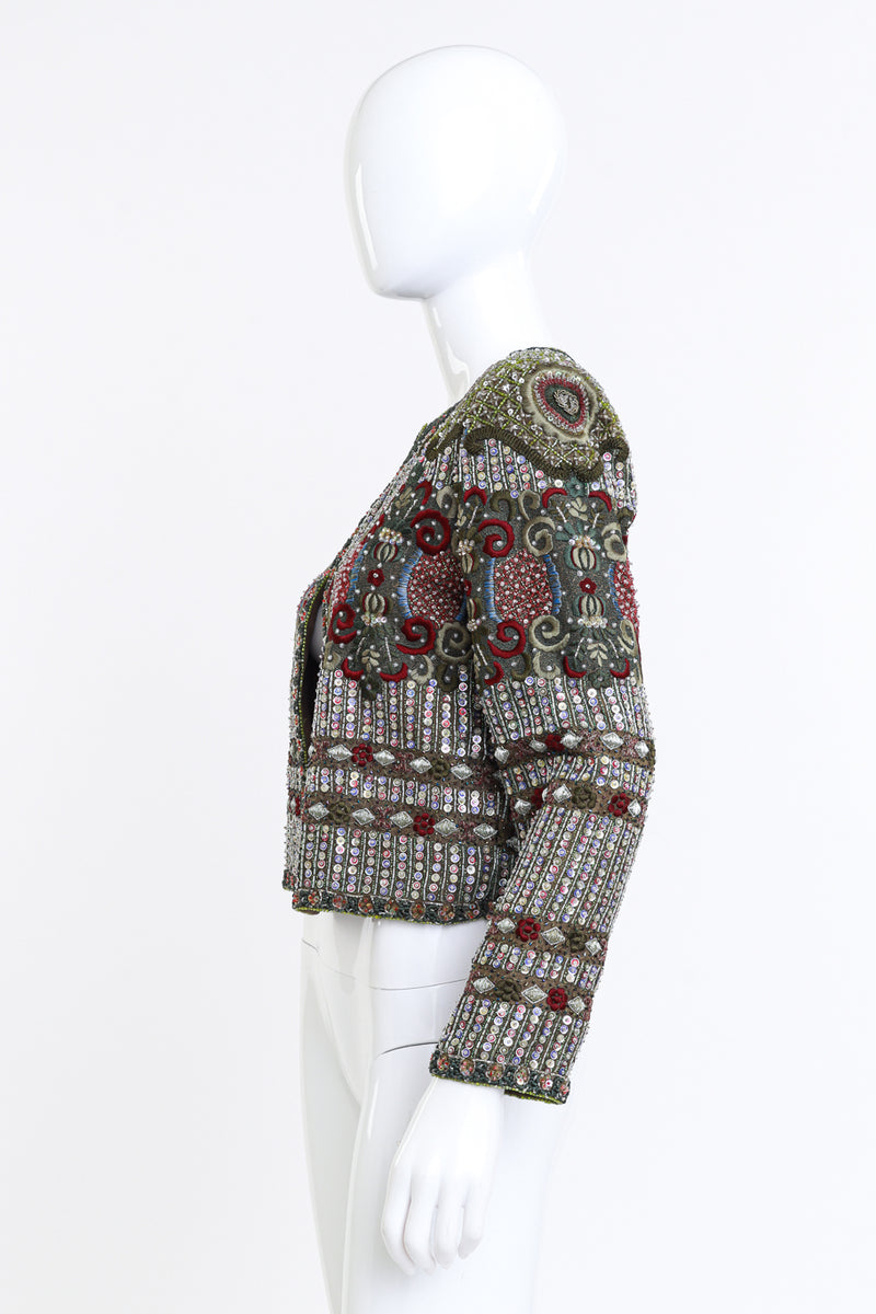 Vintage Richilene Embroidered Sequin & Bead Jacket side on mannequin @recess la 