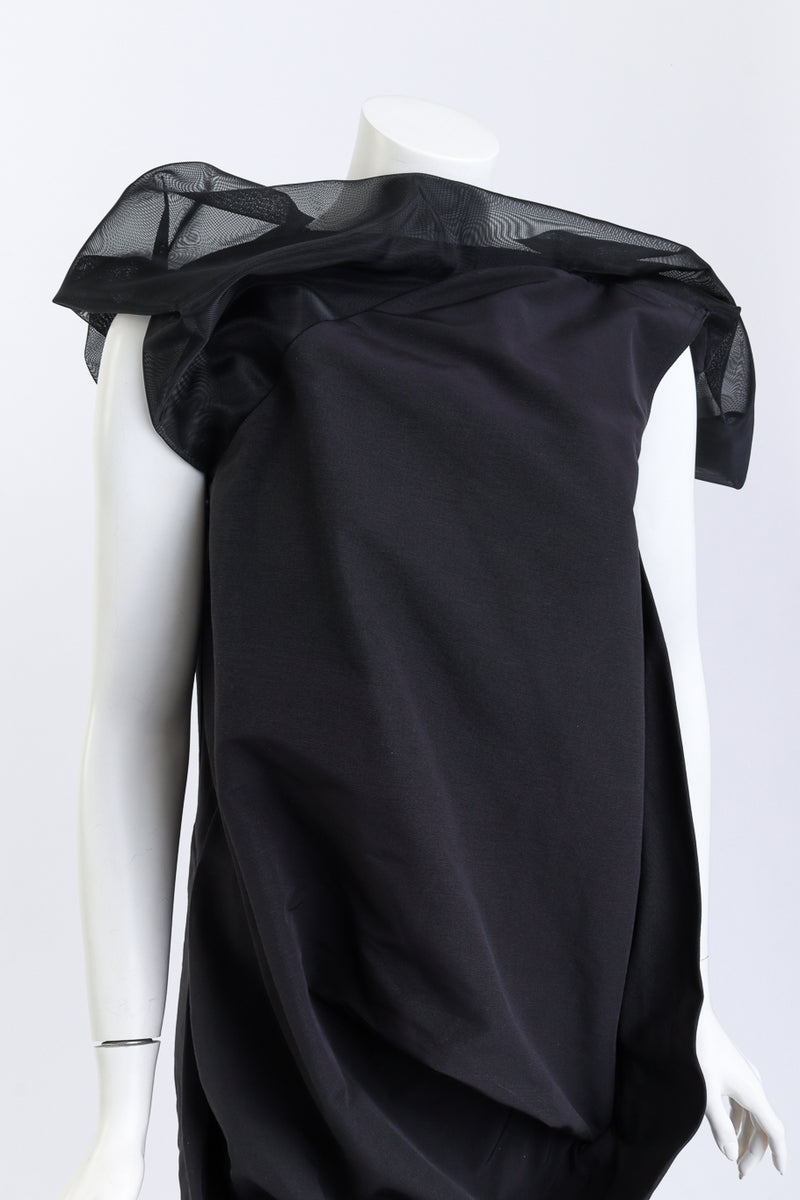 Sculpted nylon mesh dress by Rick Owens on mannequin front close @ Recess LA