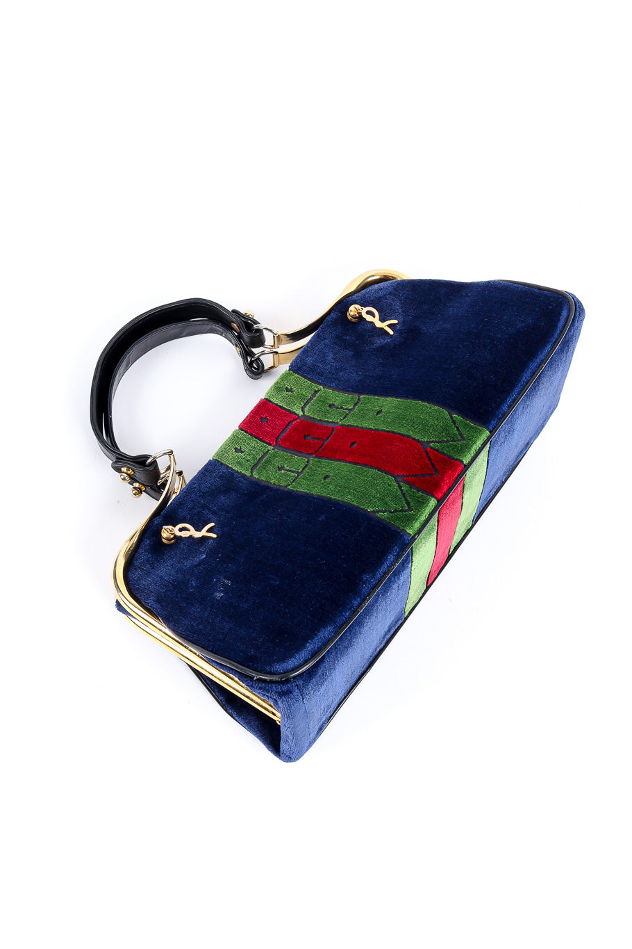 Roberta Di Camerino velvet stripe frame bag product shot @recessla
