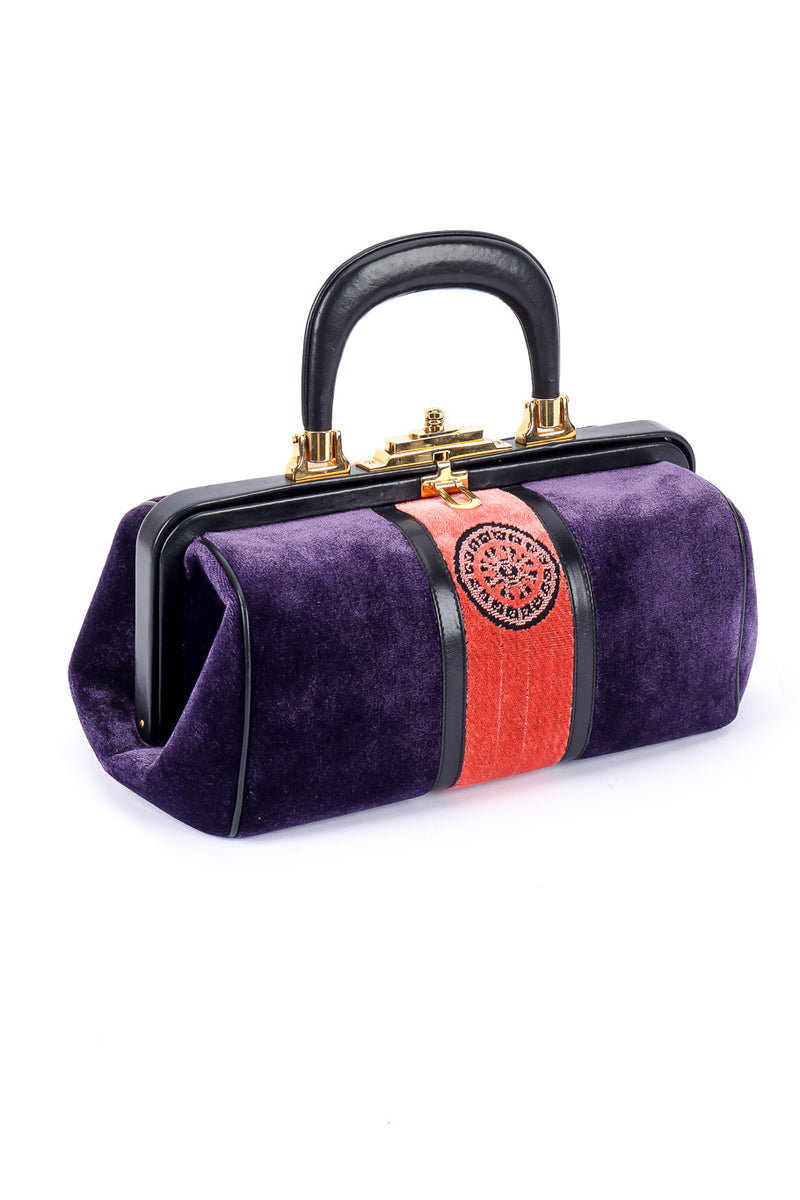 Velvet handbag by Roberta di Camerino on white background @recessla