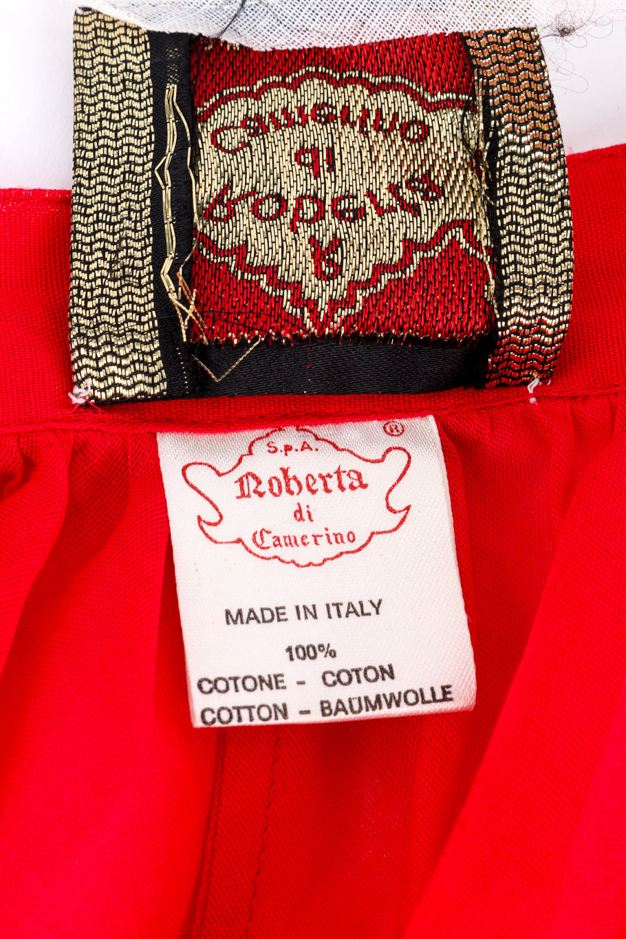 Top and skirt set by Roberta Di Camerino fabric tag @recessla