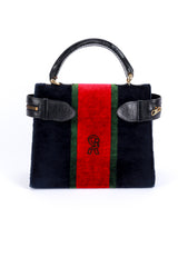 Vintage Roberta di Camerino Velvet Stripe Zip-Around Handbag back @recess la