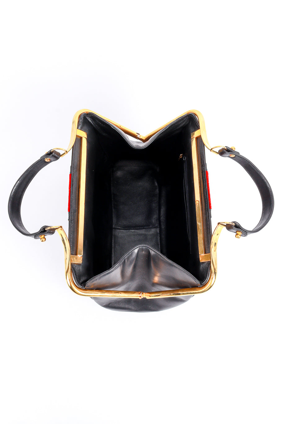 Roberta Di Camerino Caravel Leather Frame Handbag open @RECESS LA