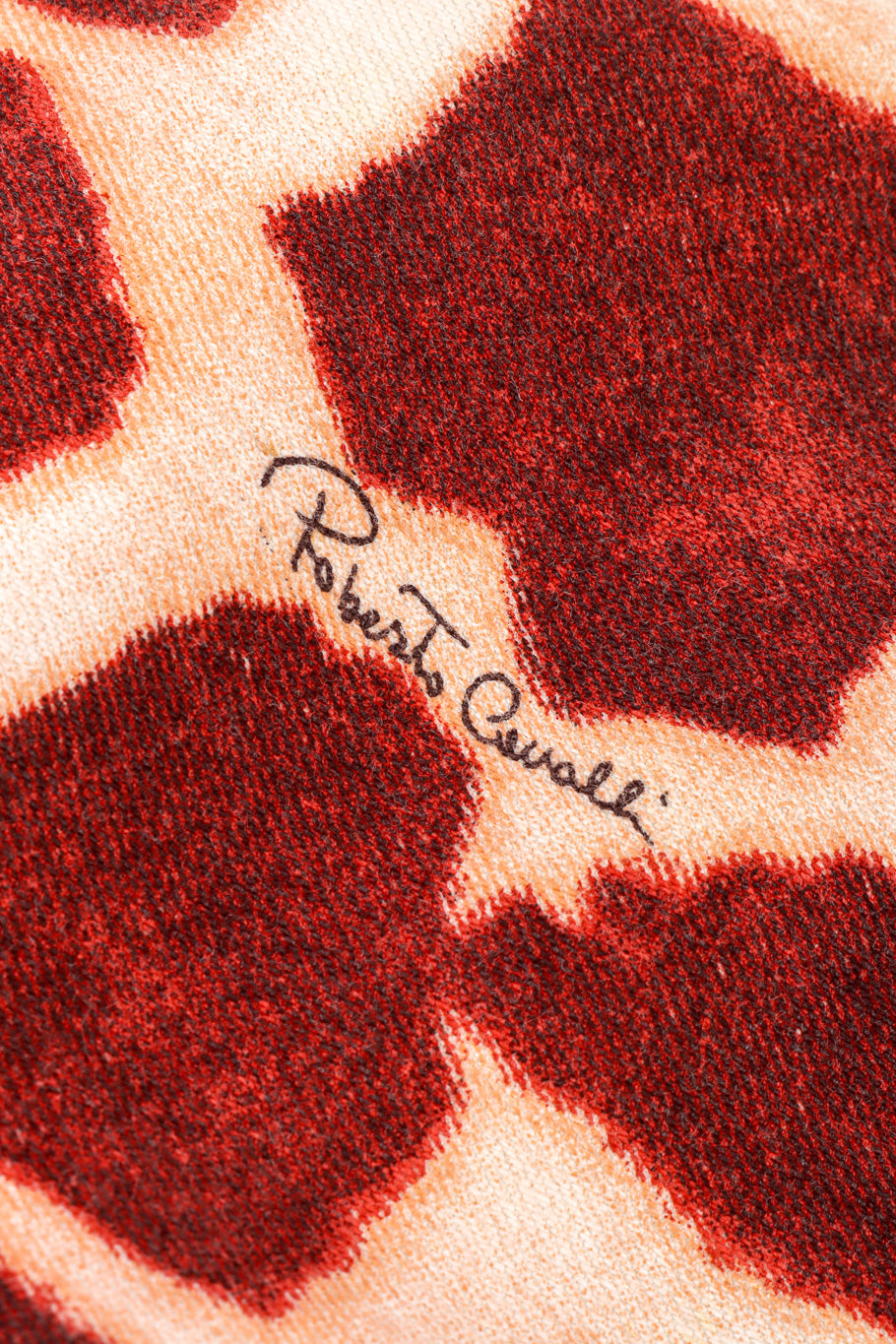 Vintage Roberto Cavalli Giraffe Print Flare Jeans graphic signature closeup @Recessla