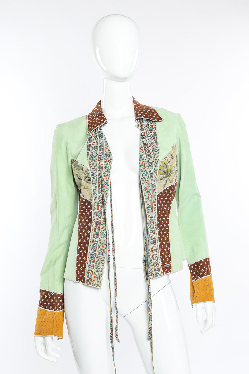 Patchwork Suede Ties Jacket