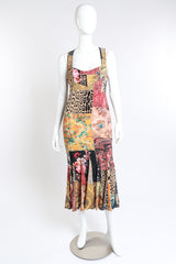 Roberto Cavalli Animal Patchwork Dress front on mannequin @recess la