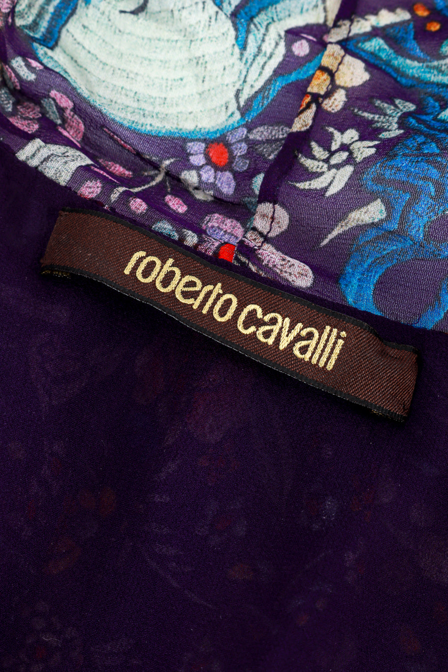Roberto Cavalli Piano Shawl Print Peasant Dress signature label @recess la