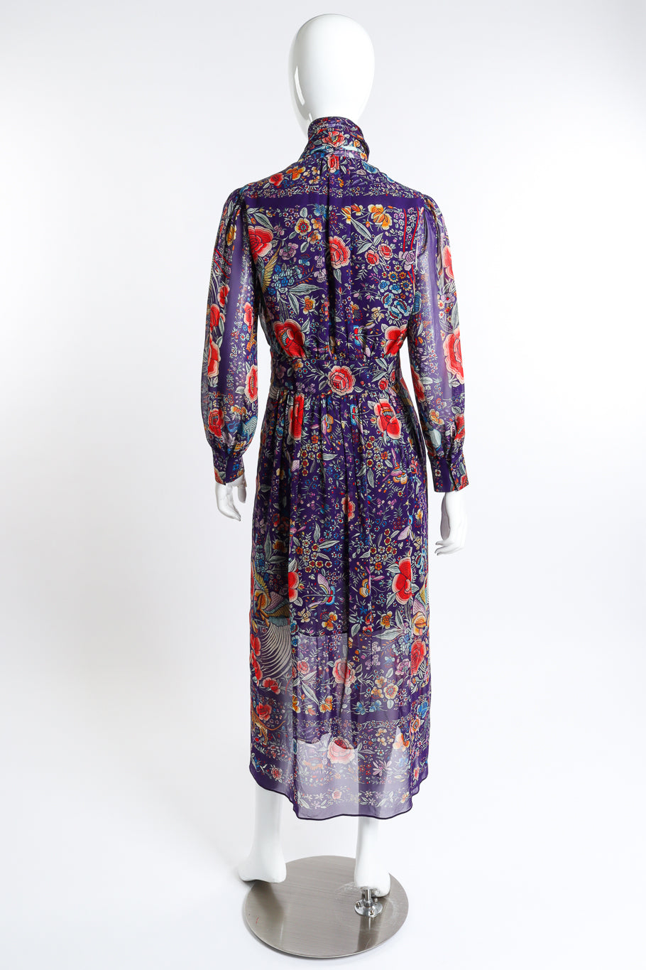 Roberto Cavalli Piano Shawl Print Peasant Dress back on mannequin @recess la
