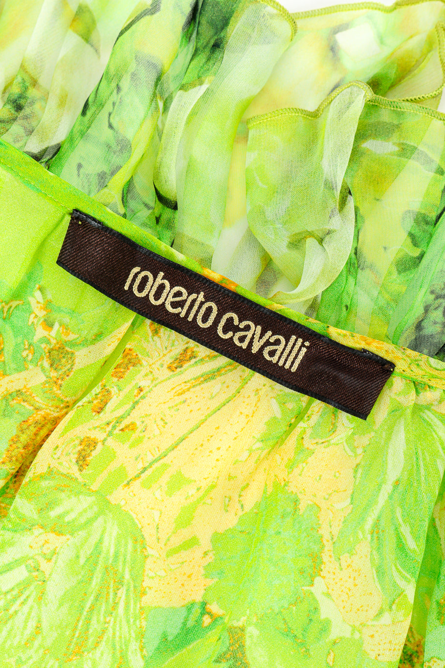 Roberto Cavalli Silk Floral Peasant Dress signature label @recess la