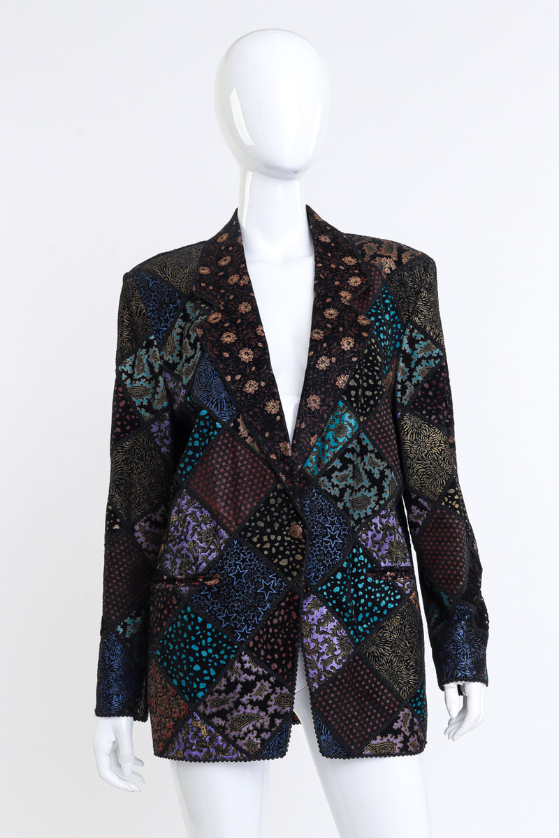 Roberto Cavalli Metallic Patchwork Suede Jacket @RECESS LA