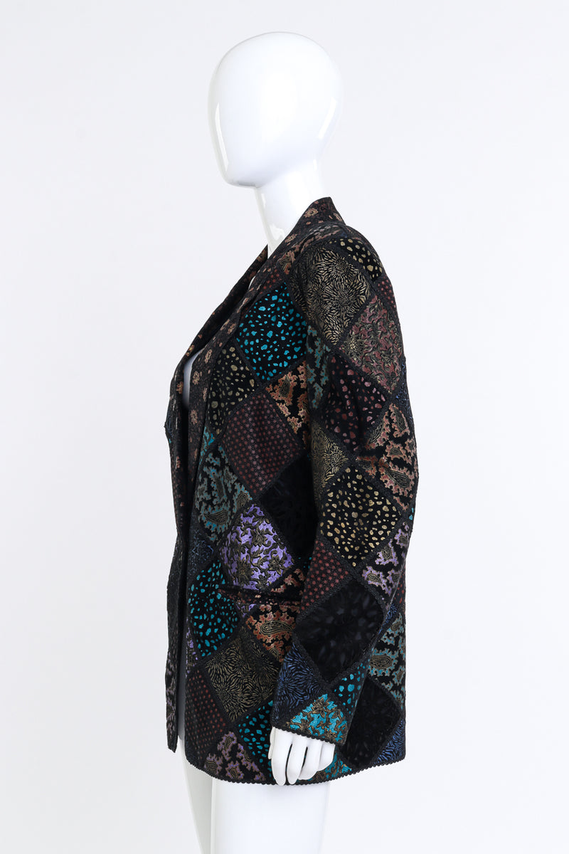 Roberto Cavalli Metallic Patchwork Suede Jacket side @RECESS LA