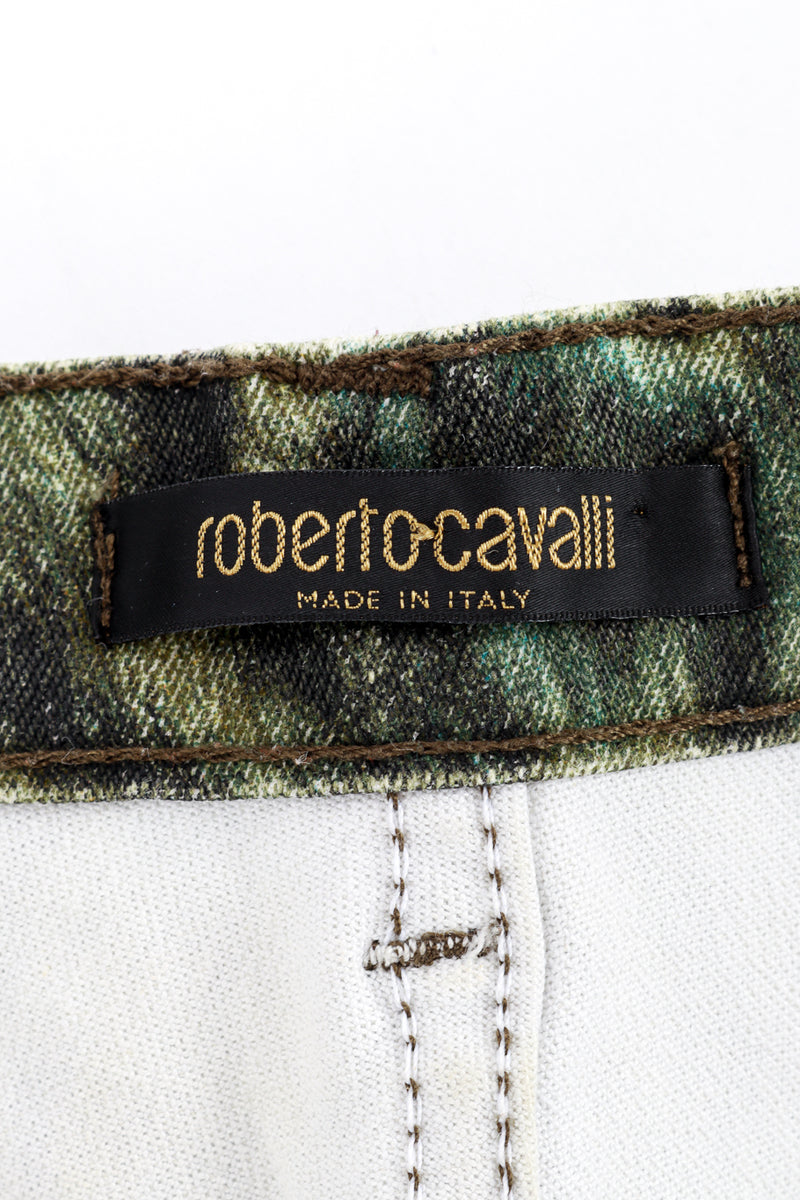 Roberto Cavalli 2003 F/W Leopard & Chain High Rise Jeans label @recess la