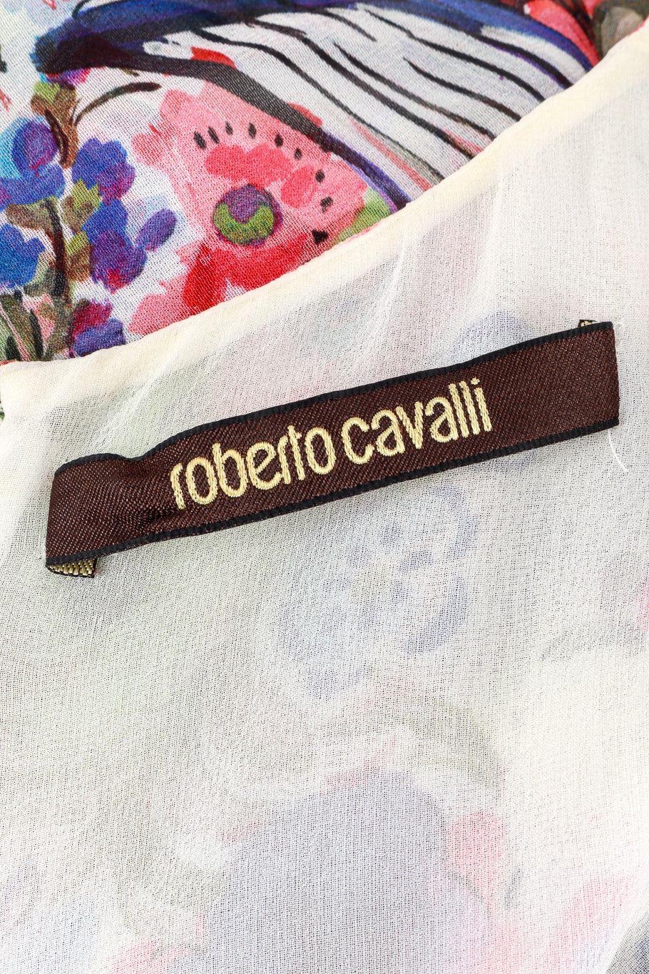Roberto Cavalli Floral Bell Sleeve Peasant Dress signature label @recess la