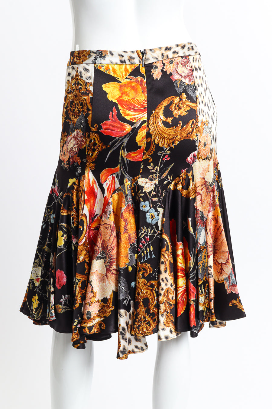 Vintage Roberto Cavalli Floral Leopard Ruffle Skirt – Recess