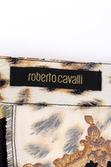 Vintage Roberto Cavalli Floral Leopard Ruffle Skirt signature label @recess la