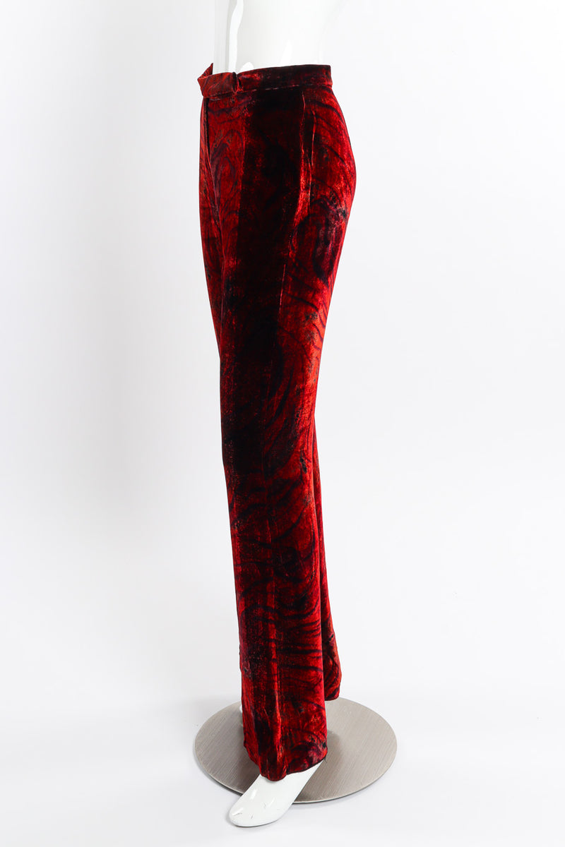 Velvet Stripe Flare Pant by Roberto Cavalli on mannequin side @recessla