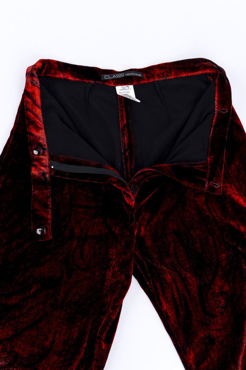 Velvet Stripe Flare Pant by Roberto Cavalli unzipped lining @recessla