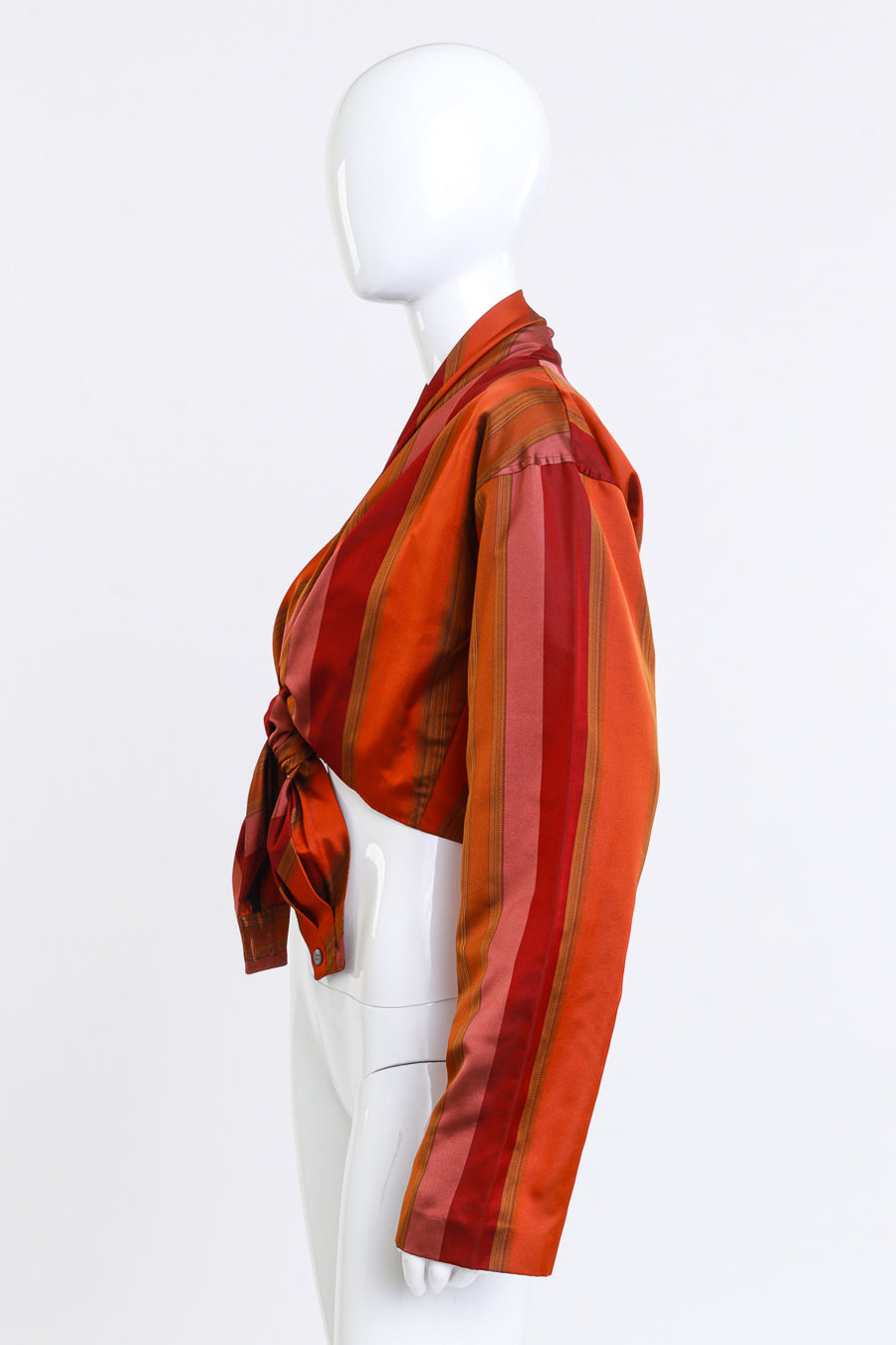Vintage Romeo Gigli Mixed Stripe Tie-Front Top – Recess