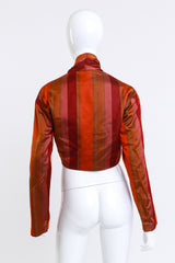 Vintage Romeo Gigli Mixed Stripe Tie-Front Top back on mannequin @recess la