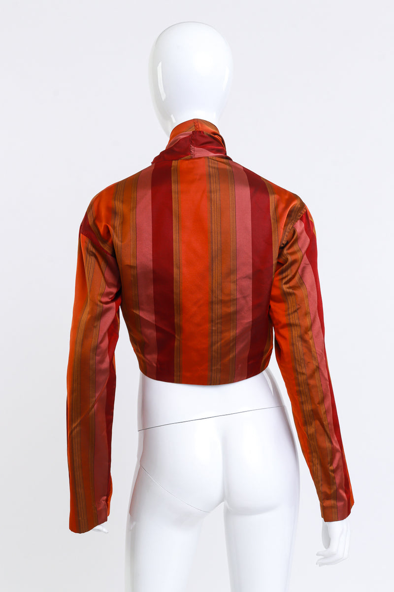 Vintage Romeo Gigli Mixed Stripe Tie-Front Top back on mannequin @recess la