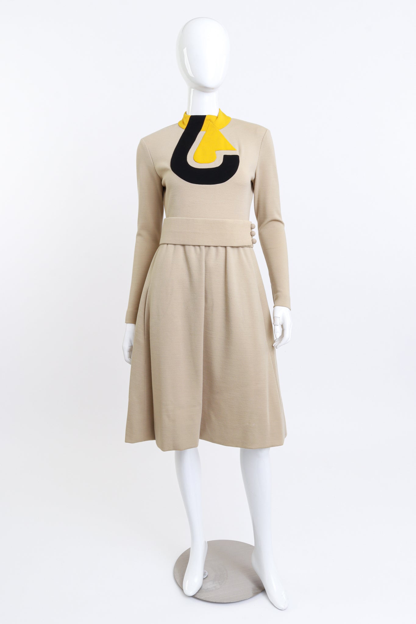 Mod Geo Mock Neck Dress by Ronald Amey on mannequin @recess LA