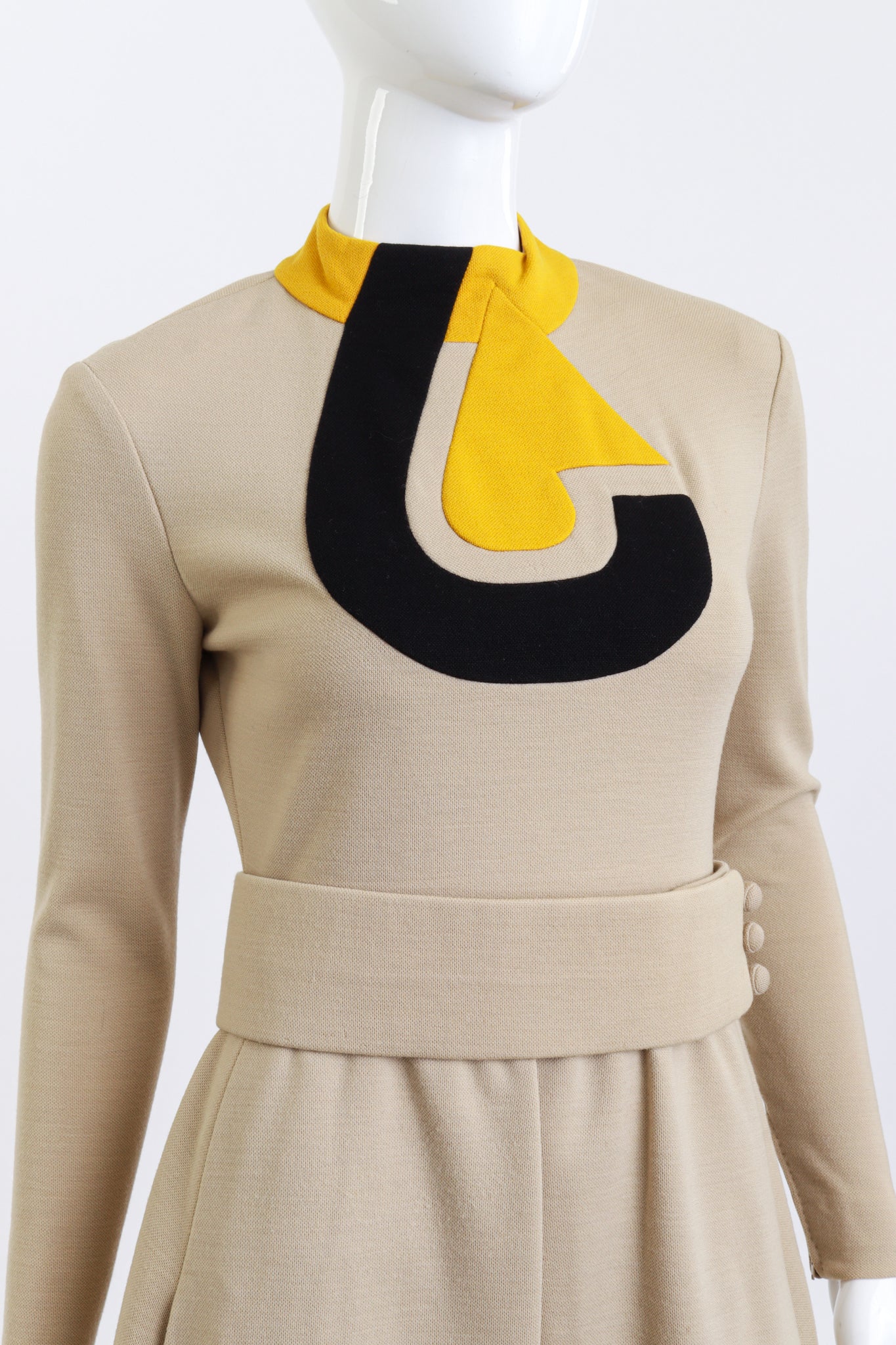 Mod Geo Mock Neck Dress by Ronald Amey on mannequin close @recess LA