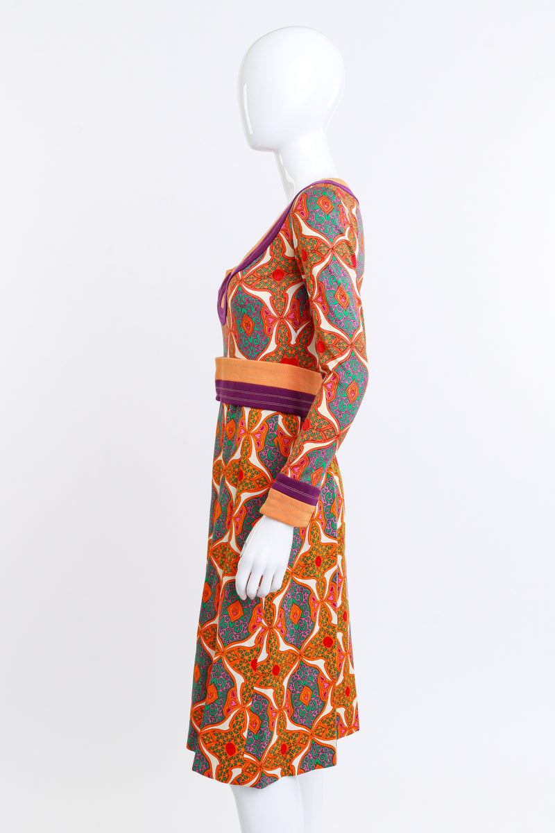 Paisley Scoopneck Dress by Ronal Amey on mannequin side @recess LA