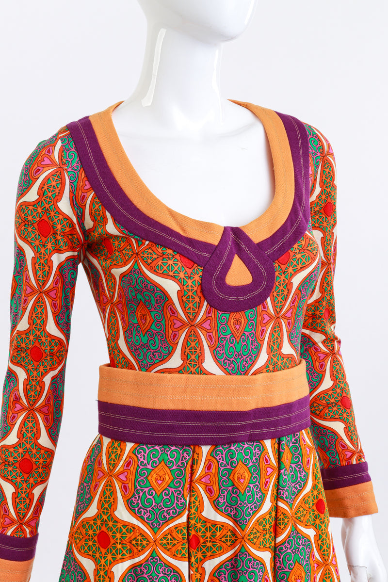 Paisley Scoopneck Dress by Ronal Amey on mannequin close @recess LA