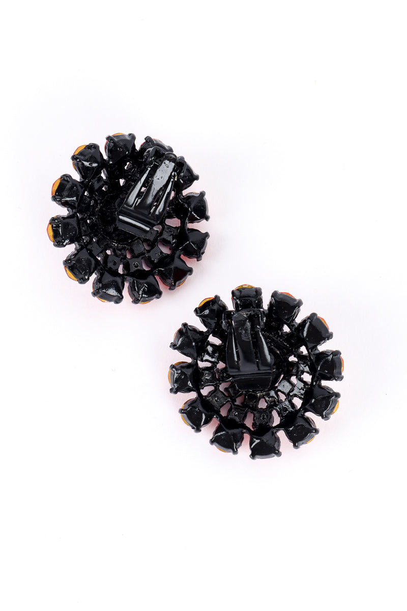 Vintage Thelma Deutsch Crystal Dome Button Earrings back @recess la