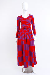 Vintage Rudi Gernreich Op Art Wool Knit Dress front on mannequin @recess la