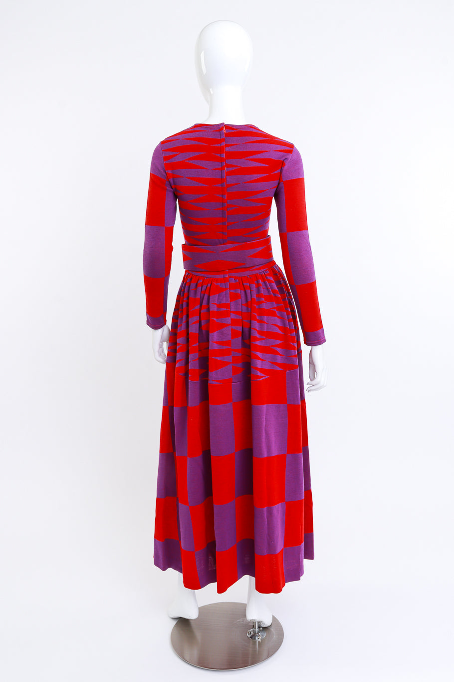 Vintage Rudi Gernreich Op Art Wool Knit Dress back on mannequin @recess la