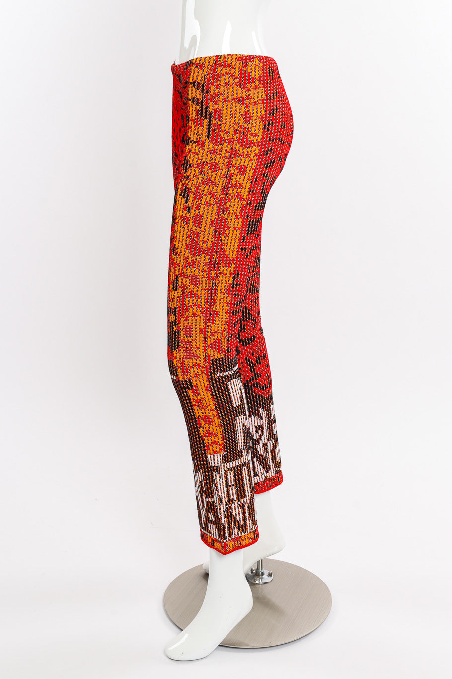 Rudi Gernreich 2018 F/W Graphic Knit Pant side view on mannequin @Recessla