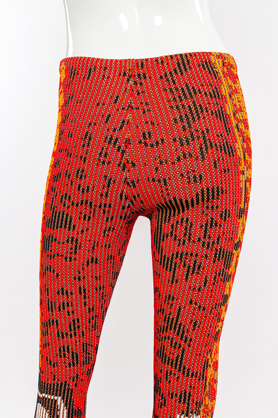 Rudi Gernreich 2018 F/W Graphic Knit Pant back view on mannequin closeup @Recessla