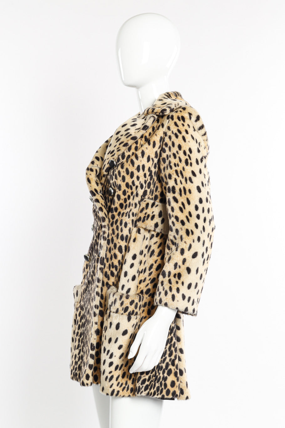 Cheetah Print Fur Coat by Russel Tayler on mannequin side @recessla