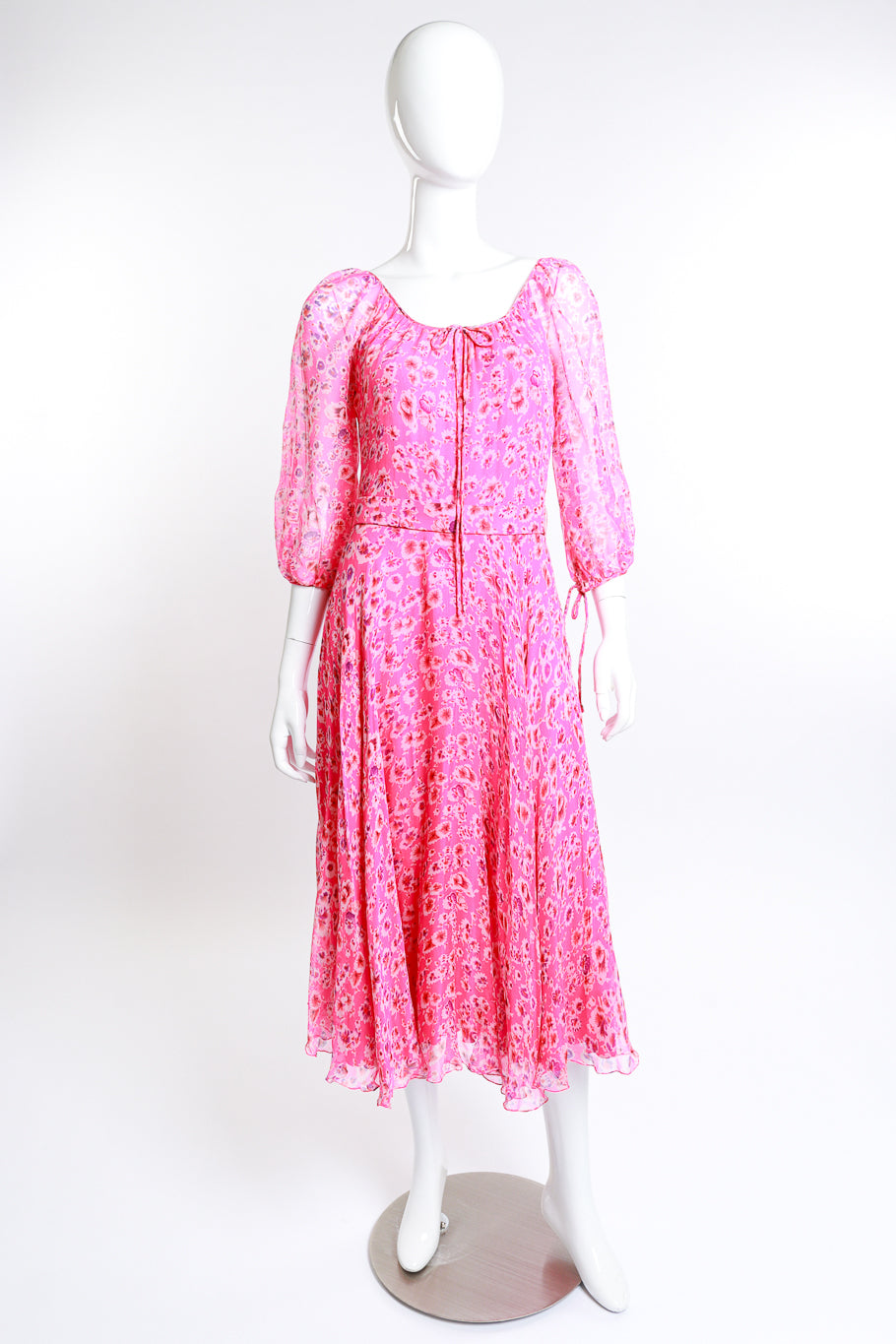 Vintage Saz Boutique Floral Chiffon Maxi Dress on mannequin @RECESS LA