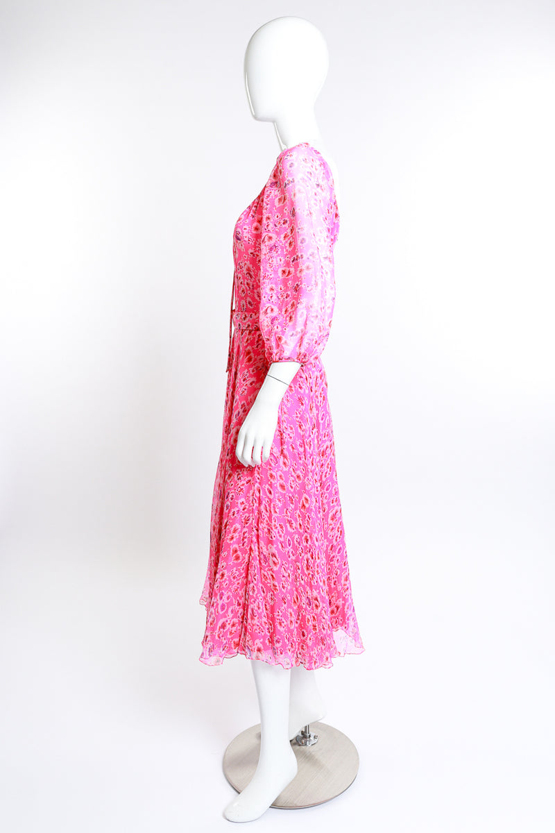 Vintage Saz Boutique Floral Chiffon Maxi Dress side on mannequin @RECESS LA