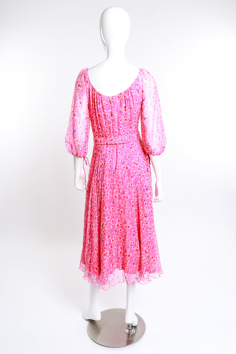 Vintage Saz Boutique Floral Chiffon Maxi Dress back on mannequin @RECESS LA