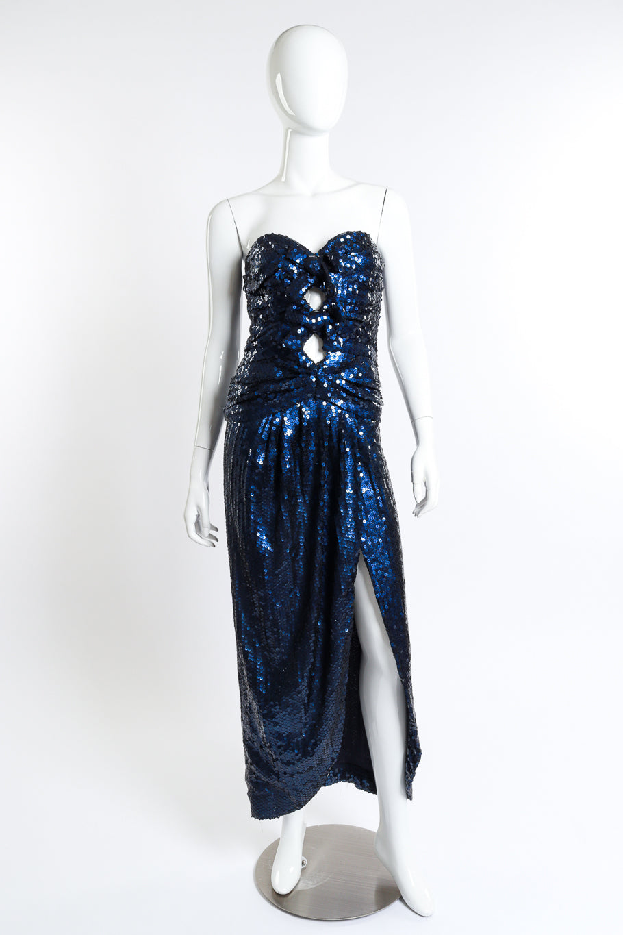 Sequin Bow Evening Gown Scassi Boutique front mannequin @RECESS LA